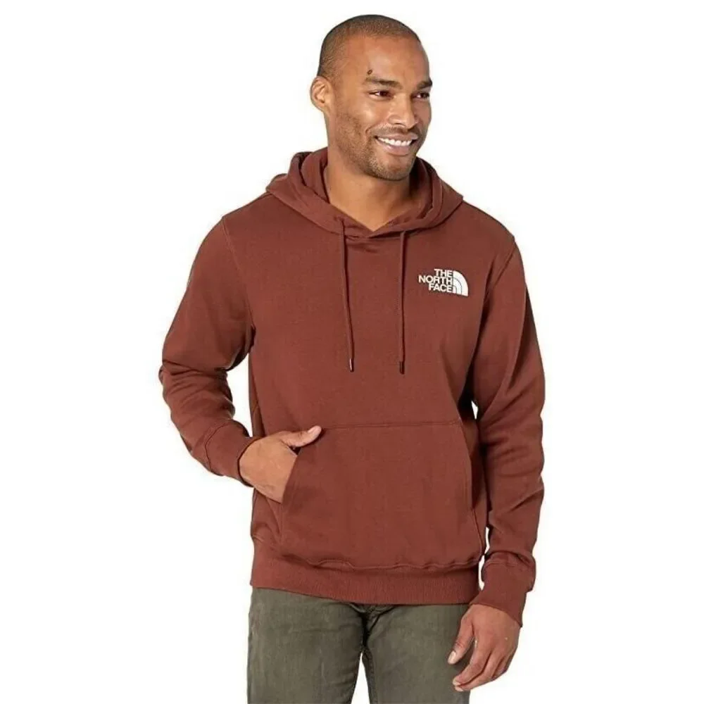 The North Face men's Box NSE logo Hoodie Sweatshirt Extra Large XL Dark Oak